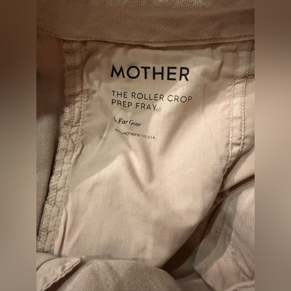 MOTHER The Roller Crop Prep Fray Tan Pant in So Far So Gone Khaki • 27 • NWT - Picture 11 of 12